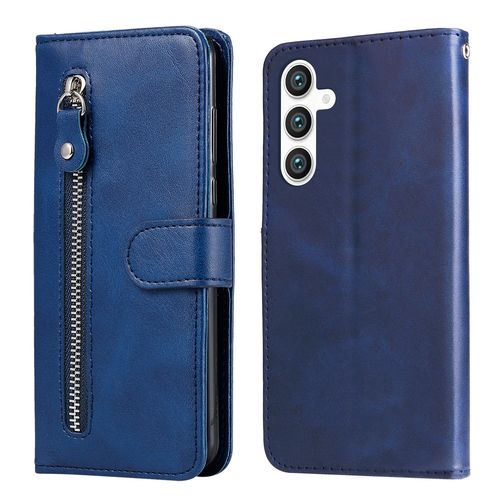For Samsung Galaxy S23 FE Zipper Pocket Wallet Foldable Stand Anti-Scratch Calf Texture Phone Case Cell Phone Cover For Samsung Galaxy S23 FE Zipper Pocket Wallet Foldable Stand Anti-Scratch Calf Texture Phone Case Cell Phone Cover